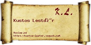 Kustos Lestár névjegykártya